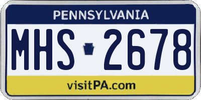 PA license plate MHS2678