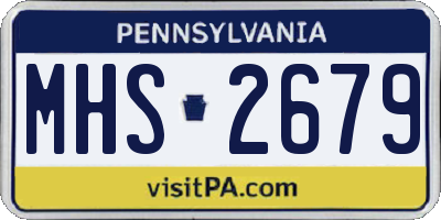 PA license plate MHS2679
