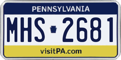 PA license plate MHS2681