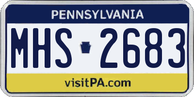 PA license plate MHS2683