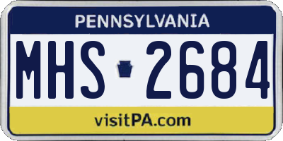 PA license plate MHS2684