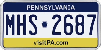 PA license plate MHS2687