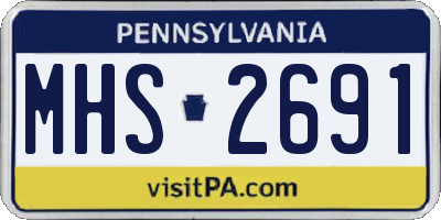 PA license plate MHS2691