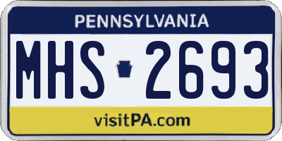 PA license plate MHS2693