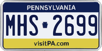 PA license plate MHS2699