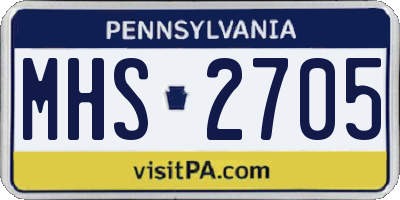 PA license plate MHS2705