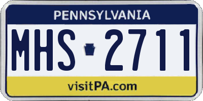 PA license plate MHS2711