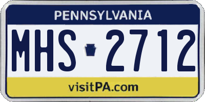PA license plate MHS2712
