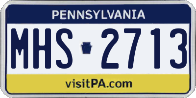 PA license plate MHS2713
