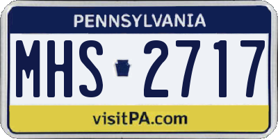 PA license plate MHS2717
