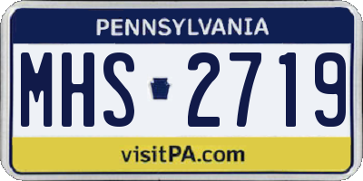 PA license plate MHS2719