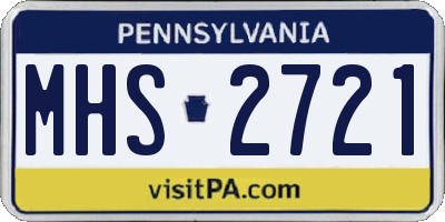PA license plate MHS2721