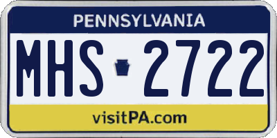 PA license plate MHS2722