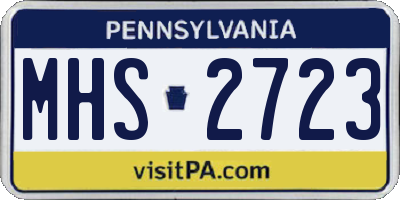 PA license plate MHS2723