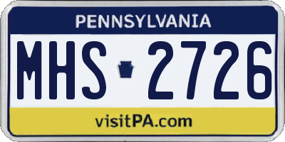 PA license plate MHS2726