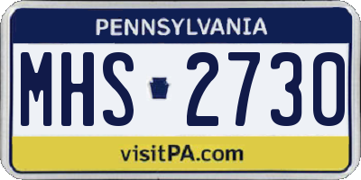 PA license plate MHS2730