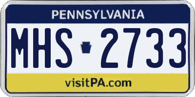PA license plate MHS2733