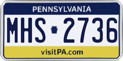 PA license plate MHS2736