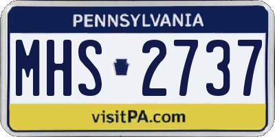 PA license plate MHS2737