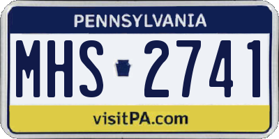 PA license plate MHS2741