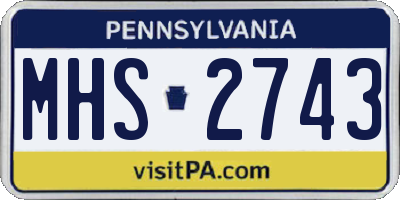 PA license plate MHS2743