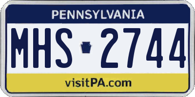PA license plate MHS2744