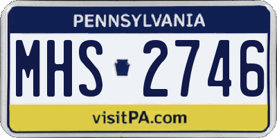 PA license plate MHS2746