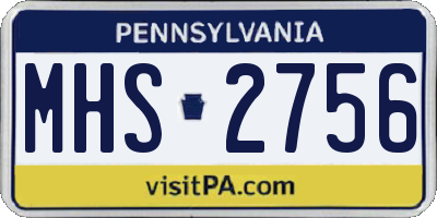 PA license plate MHS2756