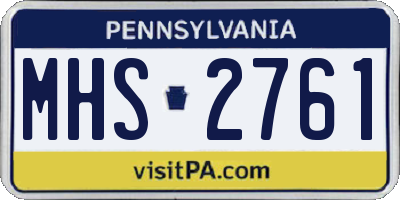 PA license plate MHS2761