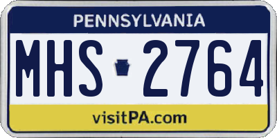 PA license plate MHS2764