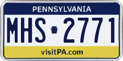 PA license plate MHS2771