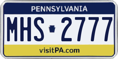 PA license plate MHS2777