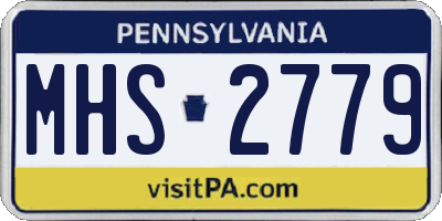 PA license plate MHS2779