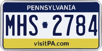 PA license plate MHS2784