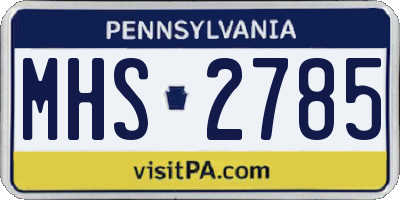 PA license plate MHS2785