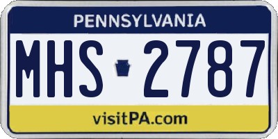 PA license plate MHS2787