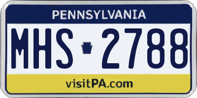 PA license plate MHS2788