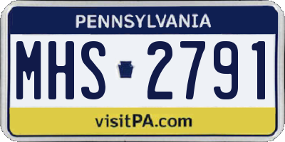 PA license plate MHS2791