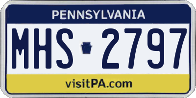 PA license plate MHS2797