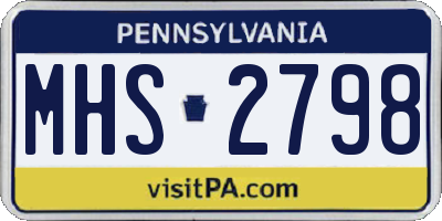 PA license plate MHS2798
