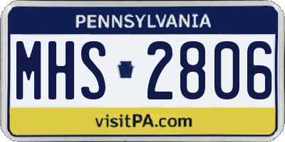 PA license plate MHS2806