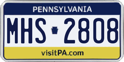 PA license plate MHS2808