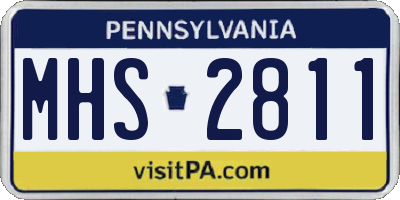 PA license plate MHS2811
