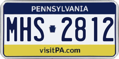 PA license plate MHS2812