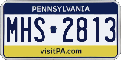 PA license plate MHS2813