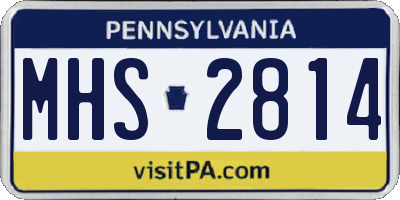 PA license plate MHS2814