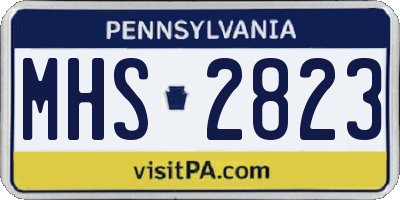 PA license plate MHS2823