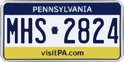 PA license plate MHS2824