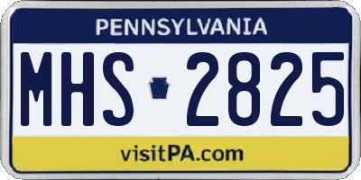 PA license plate MHS2825