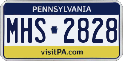 PA license plate MHS2828